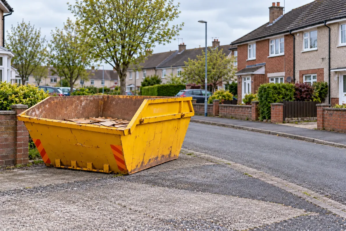 Skip ready for collection with its rim and access clear