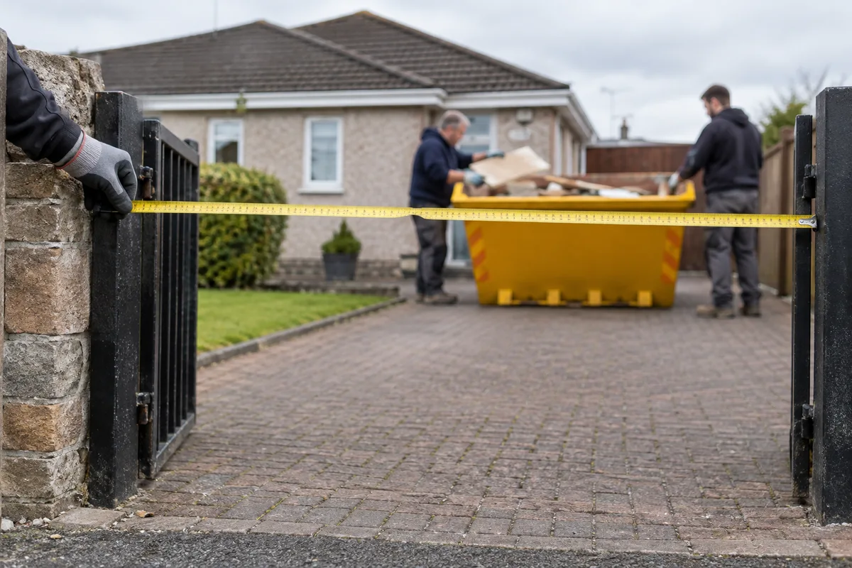 Measuring the clear opening of a driveway gate
